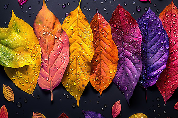 Image of fall leaf color spectrum. 