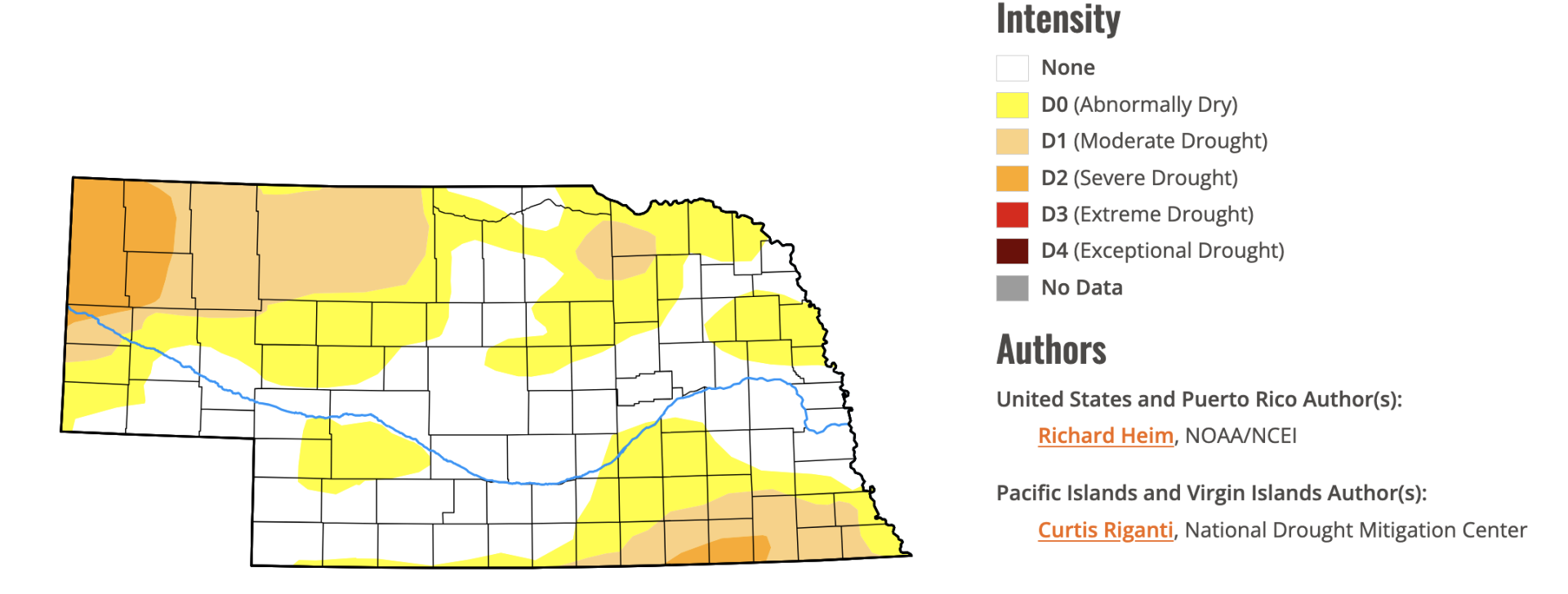 Nebraska drought map, August 29, 2024