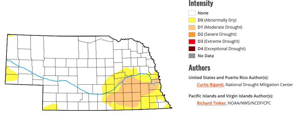 Image of May 9 ,2024 drought monitor map. 