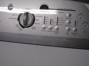 Image of washing machine controls
