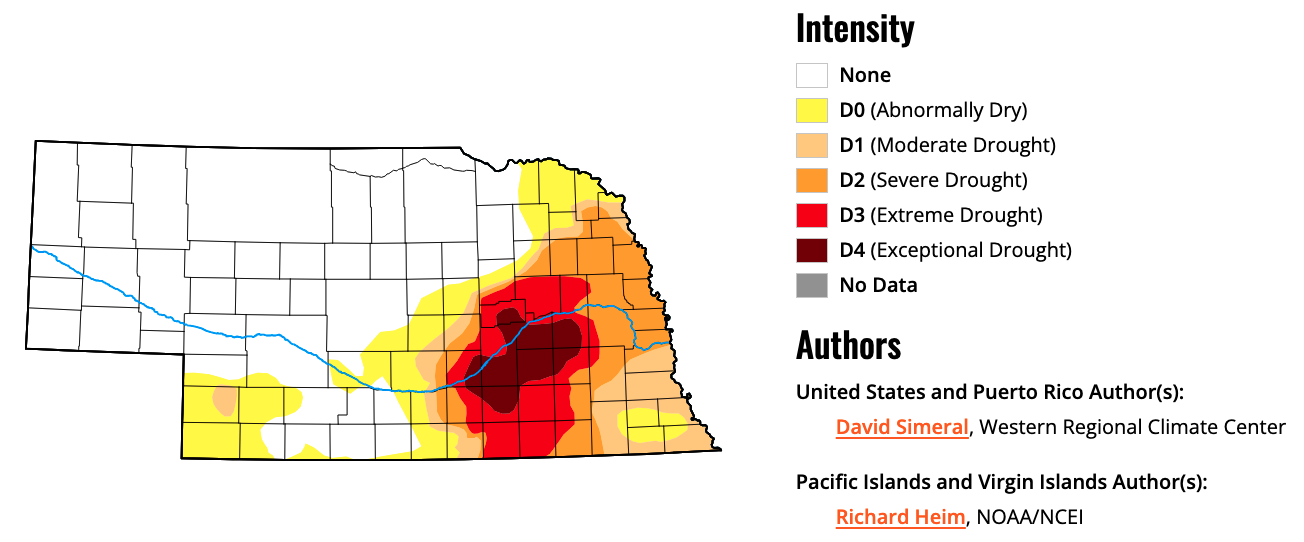Nebraska drought map, Nov. 30, 2023
