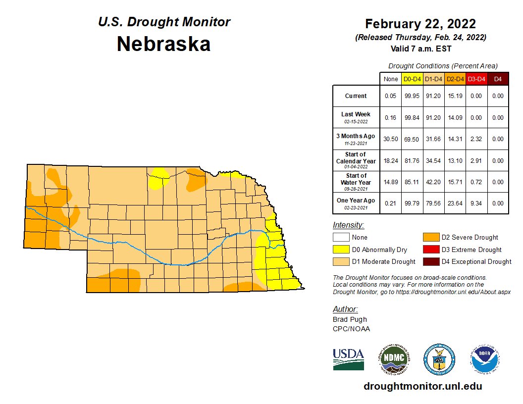 Drought Map, February 22, 2022