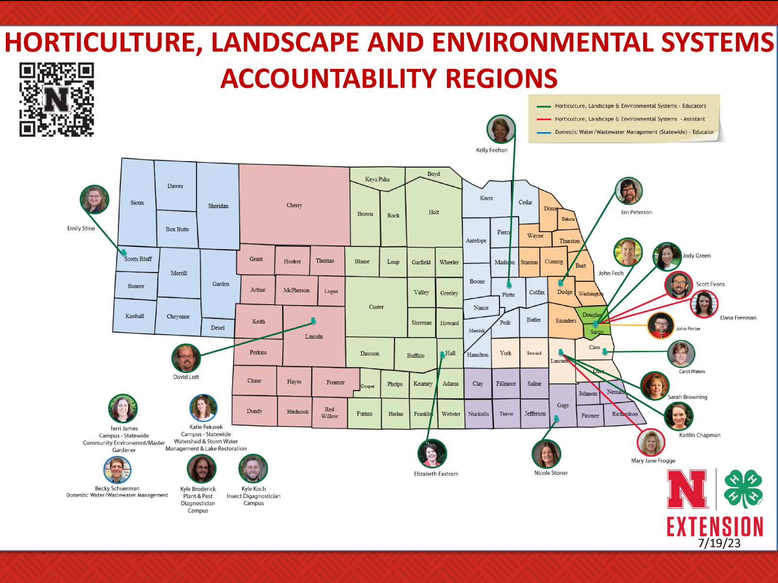 Map of Horticulture, Environmental and Landscape Systems Staff.