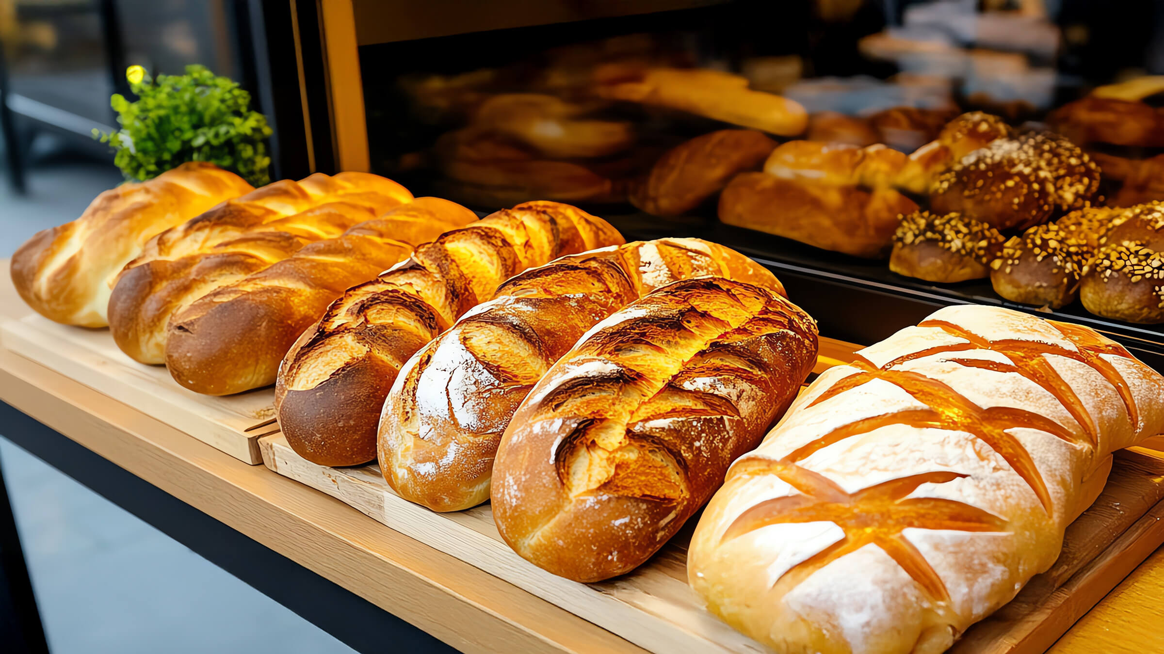 Image of bread at a bakery. 