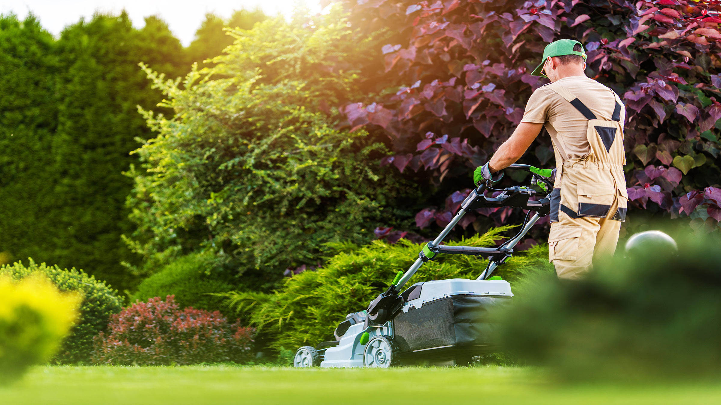 Image of commercial lawn service provider. 