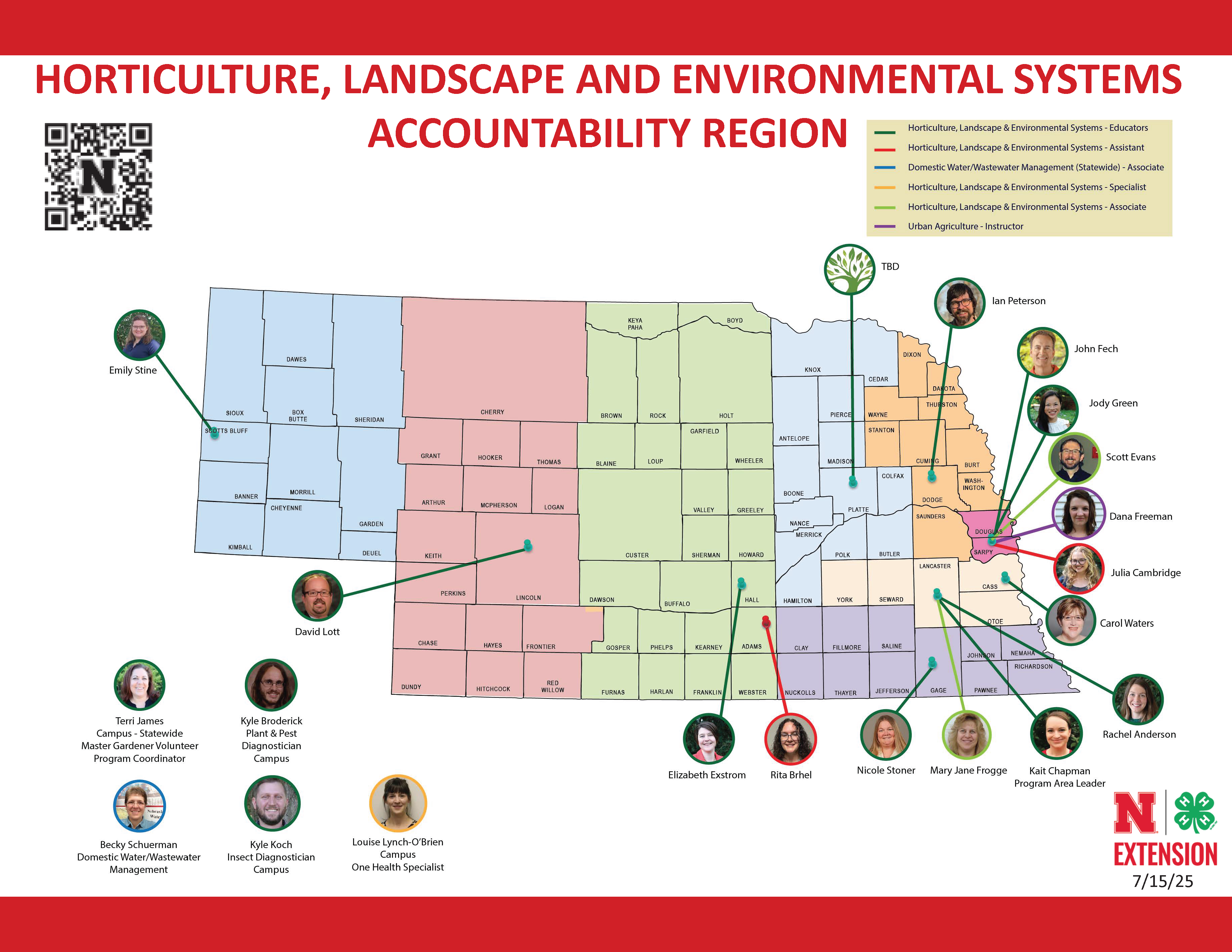 Map of HLES Educators across the state of Nebraska