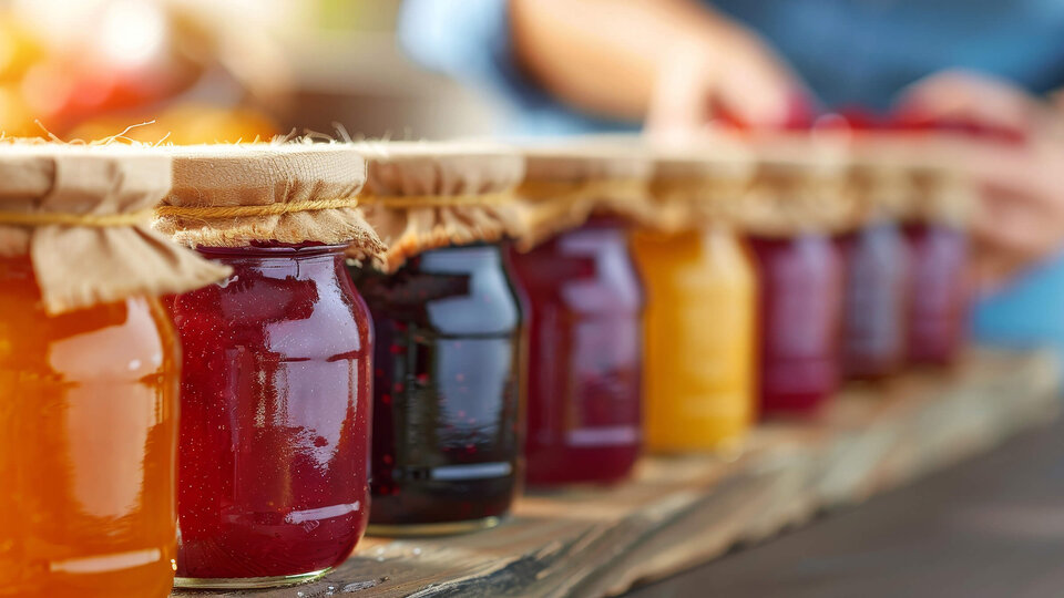 Image of homemade jams. 