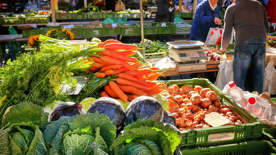 Image of vegetables for sale at a Farmer's Market.