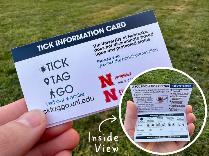 Image of the Tick, Tag, Go info card. 