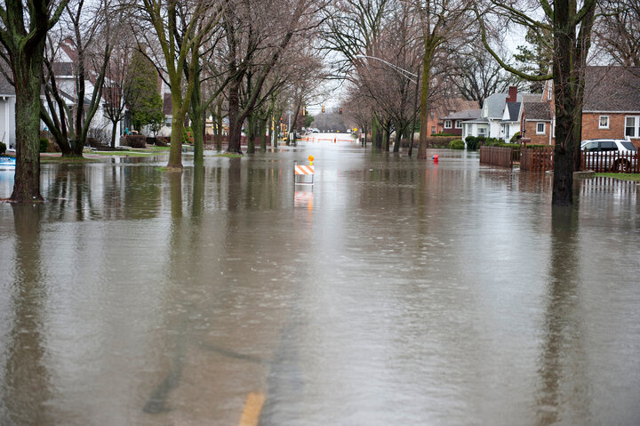 flooded town