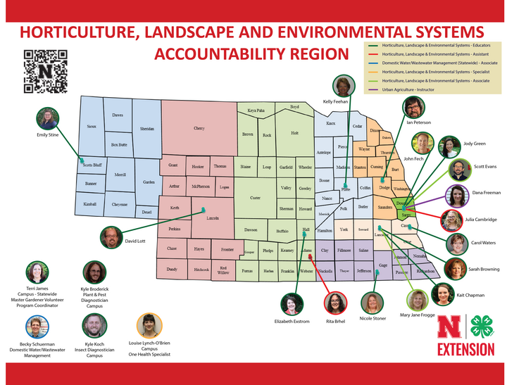 Image of Horticulture, Landscape and Environmental Systems staff map - 12.2024.