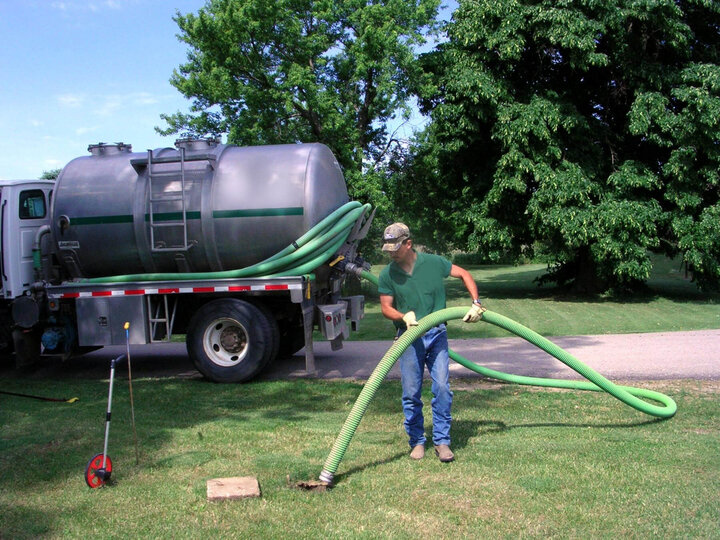 Image of septic system pumping. 