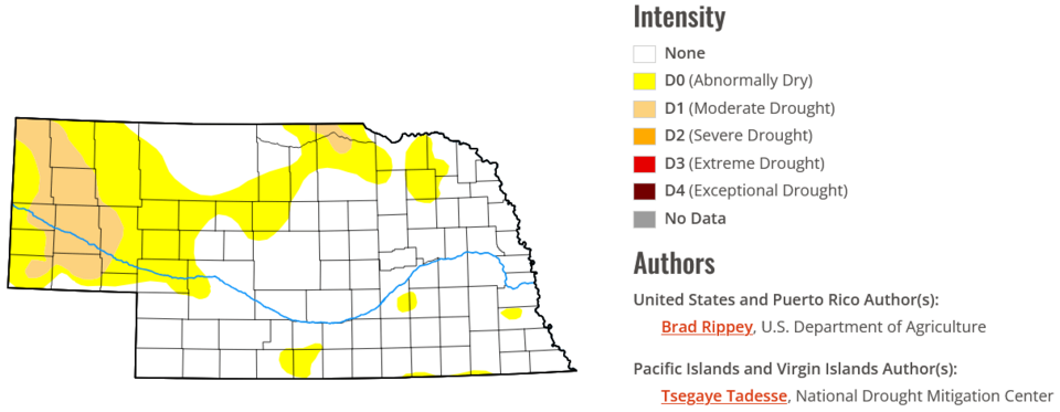 Map of Drought Monitor for September 25, 2025