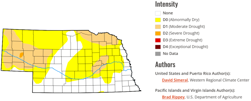 Drought Monitor for Nebraska on 11-26-25